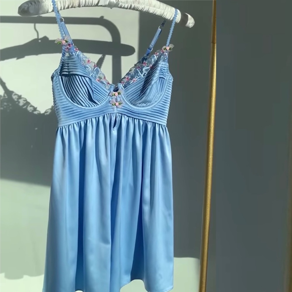 For Love And Lemons Bluebell Bow Slip Dress Small NEW - Picture 9 of 12